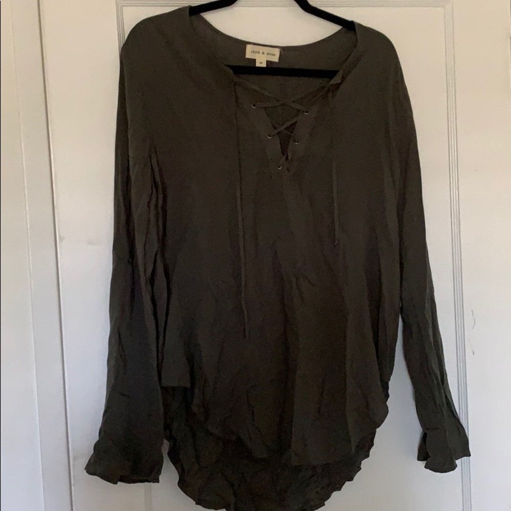 Cloth & Stone Tie Neck Blouse
